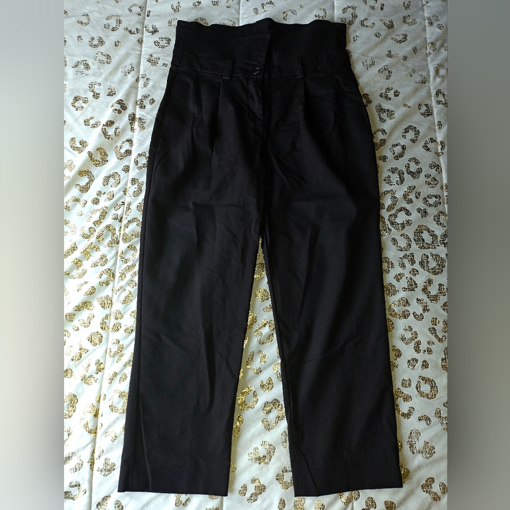 A.L.C Designer High Waist Black Trouser Striaght Leg Pants Womens 12 Large/XL